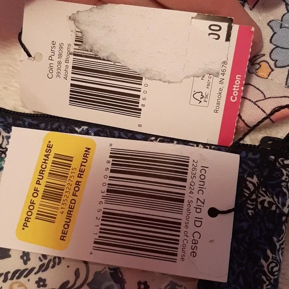 Vera Bradley bundle zip ID case & coin purse prints aloha blooms seahorse of cou - Picture 2 of 5